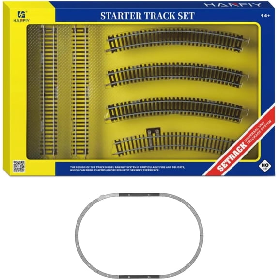 HO Scale Train Track Set with Red Number Items | Precision Wooden Sleepers · Nickel Silver Rails · Compatible with HO Scale Models