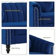 thumbnail image 6 of Pemberly Row 2PCs Blue Modern Velvet Microfiber Living Room Sofa with Pillows, 6 of 6