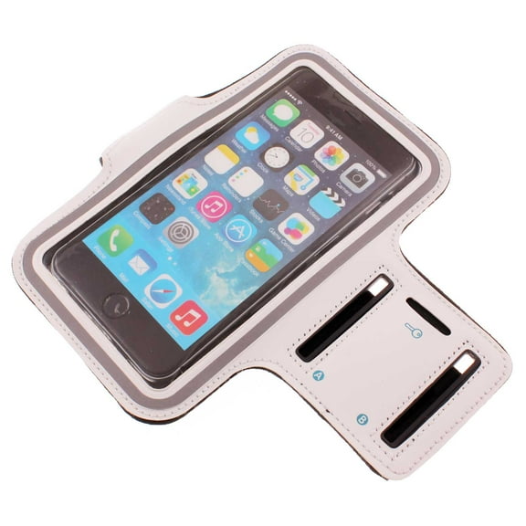 Running Armband Sports for Samsung Galaxy A06/A16 5G/A26 5G/A36 5G/A56 5G - White Gym Workout Case Cover Band Arm Strap