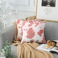 thumbnail image 1 of Agiferg Cow Pattern Plush Pillowcase Animal Pattern Short Plush Sofa Family Cushion, 1 of 9