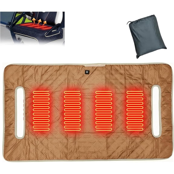 Heated Golf cart seat Cover, 3 Heating Levels and 4 Heating Zones, All-Weather Waterproof Design, Non-Slip Universal fit, USB/Type-C Power Supply
