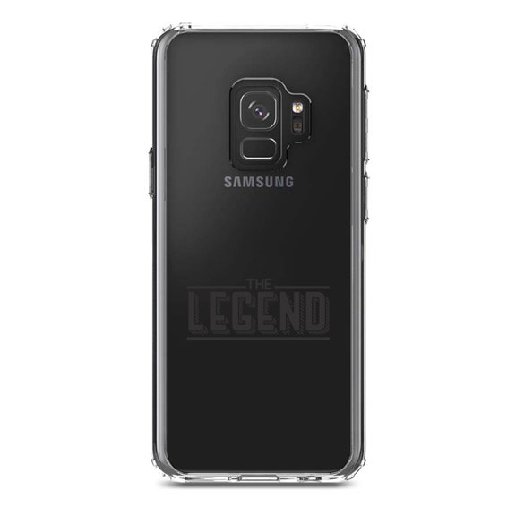 DistinctInk Clear Shockproof Hybrid Case for Samsung Galaxy S9 (5.8" Screen) - TPU Bumper Acrylic Back Tempered Glass Screen Protector - The Legend