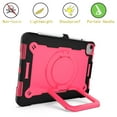 thumbnail image 4 of Kids Durable Handle Case for iPad Air 5th/4th Gen 10.9 inch, Silicone PC Heavy Duty Protection [360 Rotating Ring Stand/Adjustable Shoulder Strap] Tablet Case Cover for iPad Air 5th/4th,Black+Rose, 4 of 8