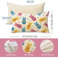 thumbnail image 2 of Easter Peeps Bunny Lumbar Decorative Throw Pillow Covers 12 x 20 Set of 2, Rectangular Cute Colorful Rabbit Outdoor Home Decor, Spring Love Hearts Couch Cushion Case, 2 of 6