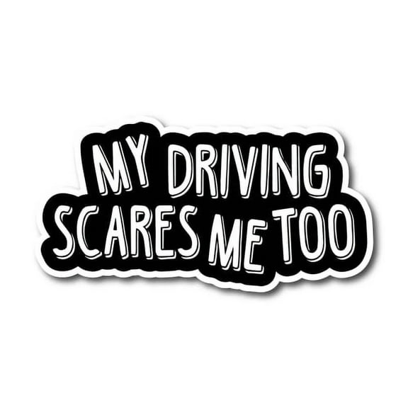 Uanit Funny Car Window Decal – "My Driving Scares Me Too" Letter Sticker for Rear Windshield, Waterproof & UV-Resistant Automotive Decoration for Humor Lovers