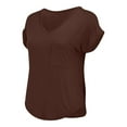 thumbnail image 5 of TODOZO T Shirts for Women Loose Fit Casual Lightweight Soft Basic Tees Women's Solid V Neck Tops with Chest Pocket Short Sleeve T Shirts Loose Casual Basic Tees Summer Clothes Outfits, 5 of 9
