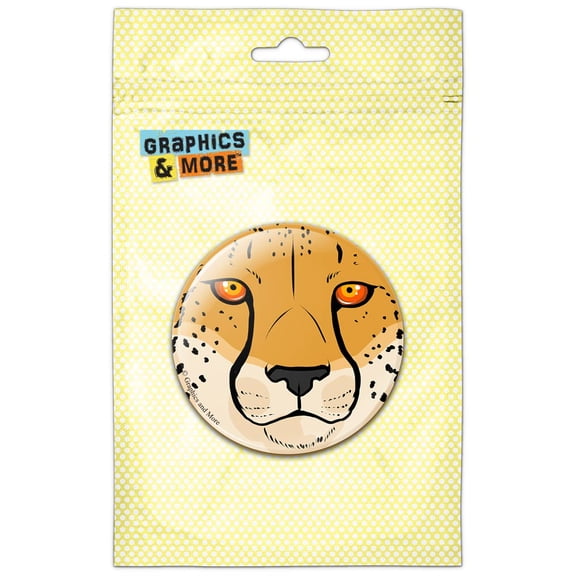Cheetah Face Safari Pinback Button Pin Badge