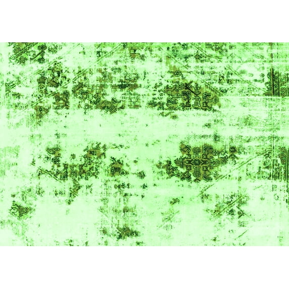 Ahgly Company Indoor Rectangle Abstract Green Modern Area Rugs, 4' x 6'