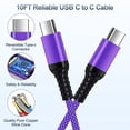 thumbnail image 6 of Fits for iPhone 17 16 15 Fast Charger, Comtiable for iPhone Charger 3Pack20W USB C Charger, 10ft Charging Cable 60W C to C Cable Cord, Wall Charger Adapter Power Charging Station Type C Charger Block, 6 of 9