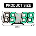 thumbnail image 2 of 3D LED Digital Alarm Clock Table Wall Modern Alarm Clock Multifunctional Number Time Clock, Brightness Adjustable Snooze Function Temperature Display for Bedroom Office Home - green, 2 of 6