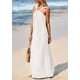 thumbnail image 4 of Vestido de verano PRETTYGARDEN para mujer 2025 con tiras holgadas, blanco, 4 of 8
