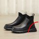thumbnail image 3 of Botines elásticos para hombre, zapatos forrados de piel, zapatillas de deporte Chelsea con punta redonda y retales, zapatillas altas, botas gruesas con aumento de altura, 3 of 5