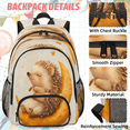 thumbnail image 2 of Herdesigns Hedgehog Large Backpack Set with Lunch Box Lightweight Water Resistant Travel Laptop Backpacks Casual Daypacks for Women Men, Cute, 2 of 8