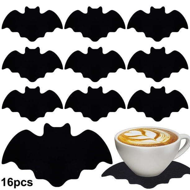 Posavasos Fieltro Con Forma Murciélago para Halloween Antideslizantes El Color