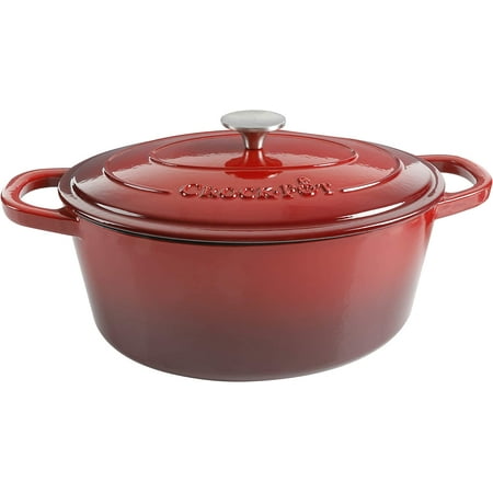 

KUSONG Artisan Oval Enameled Cast Iron Dutch Oven 7-Quart Scarlet Red