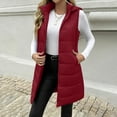 thumbnail image 6 of Long Puffer Vest for Women Hooded Lightweight Sleeveless Jackets Casual Plus Size Zipper Winter Vest with Pockets, 6 of 9