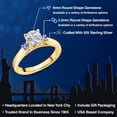 thumbnail image 2 of Gem Stone King 18K Yellow Gold Plated Silver Lab Grown Diamond and Blue Tanzanite Engagement Ring for Women | 0.90 Cttw | Round 6MM | Gemstone April Birthstone | Size 5, 2 of 6