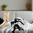 thumbnail image 3 of Hip Hop Soft Flannel Fleece Throw Blanket, Breakdancer Women Silhouettes Doing Hand Glide up and Floor Rocking Moves, Cozy Plush for Indoor and Outdoor Use, 50" x 70", Black and White, by Ambesonne, 3 of 5