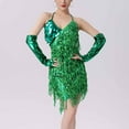 thumbnail image 6 of Njagoc3 Womens Long Sleeve Sequin Fringe Dress, V - Neck, Party & Dance Event Wear, Sparkly Fit, 6 of 6