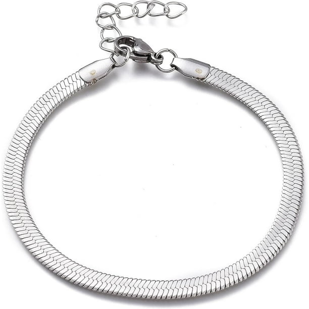 1 unidad. Pulsera unisex de acero inoxidable 304 con cadena de espiga, resistente, con cierre de mosquetón. Pulsera de acero inoxidable de color.