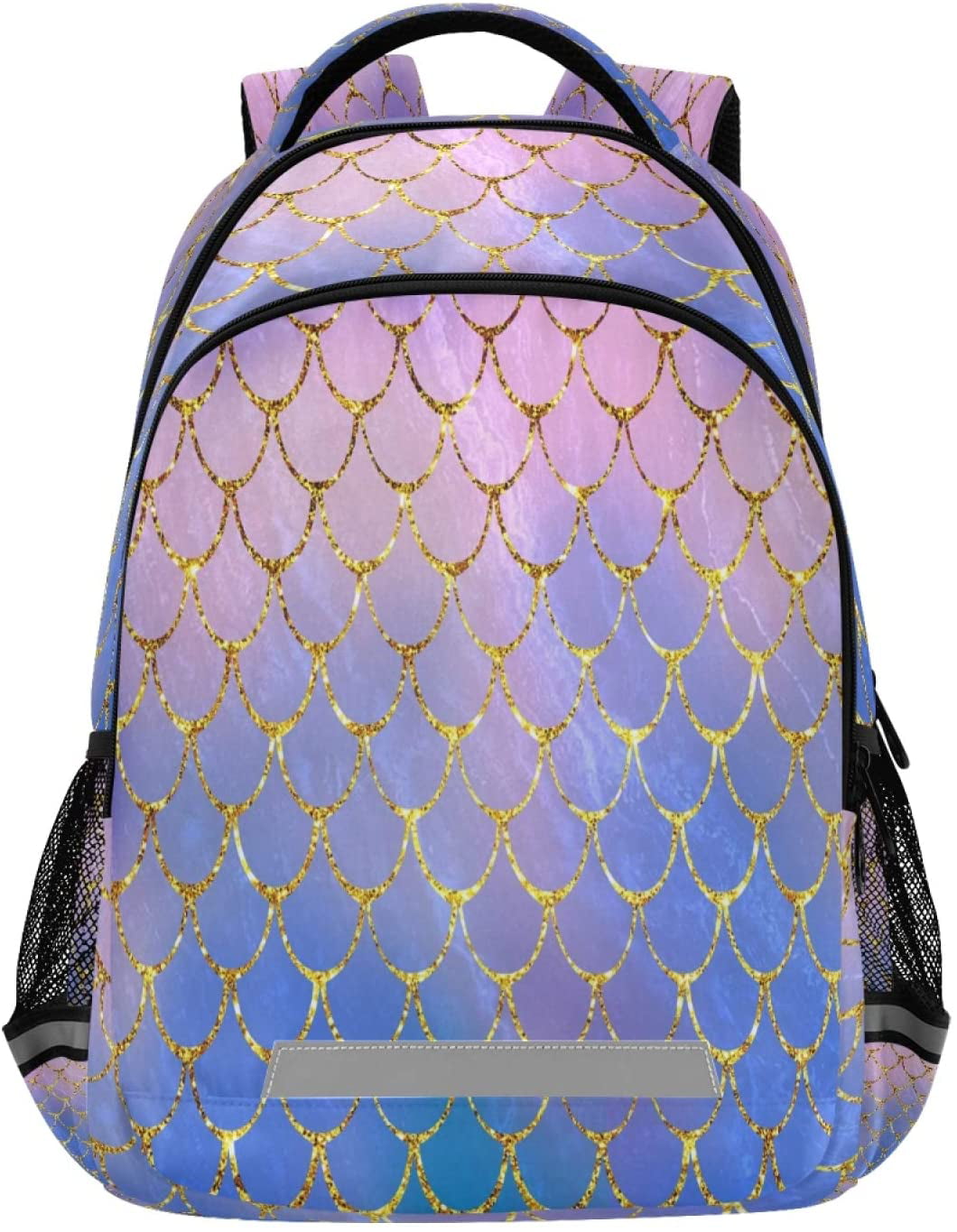 Mermaid Scales Print Laptop Backpack High School Bookbag Casual Travel Daypack