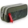 thumbnail image 1 of Estuches escolares para niños y niñas, estuche para lápices de gran capacidad con doble compartimento para adolescentes, verde JAMW Sencillez, 1 of 5
