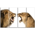thumbnail image 2 of Lion et Lionne Rugissant - Impression sur Toile Abstraite, 2 of 3
