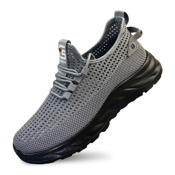 Men's Breathable Casual Shoes Lightweight Comfortable On Sneakers For Daily Walking Running Outdoor Sports Spring Summer Fall 7.5 Grey