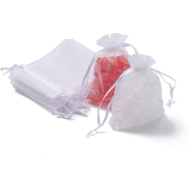 Bolsas de organza genéricas: 10 unidades de 9 x 7 cm de alta densidad para popurrí, joyas, regalos, fiestas, festivales navideños, baños, jabones, maquillaje y artículos de envoltura.
