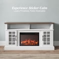 thumbnail image 4 of BELLEZE 58" TV Stand with 23" Electric Fireplace, Fireplace TV Console for TVs up to 65", Home Entertainment Center with Storage Cabinet and Adjustable Shelves - Astorga (White), 4 of 7