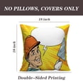 thumbnail image 2 of LALILO Throw Pillow Covers With Tool Smile Pop Art Retro Cushion Cover 18" x 18", 2 Pack, 2 of 6