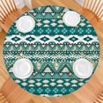 thumbnail image 2 of Boho Floral Print Round Tablecloth with Elastic Border, Perfect Fit for 52-56 Inch Tables, Ideal for Indoor Outdoor, 2 of 7