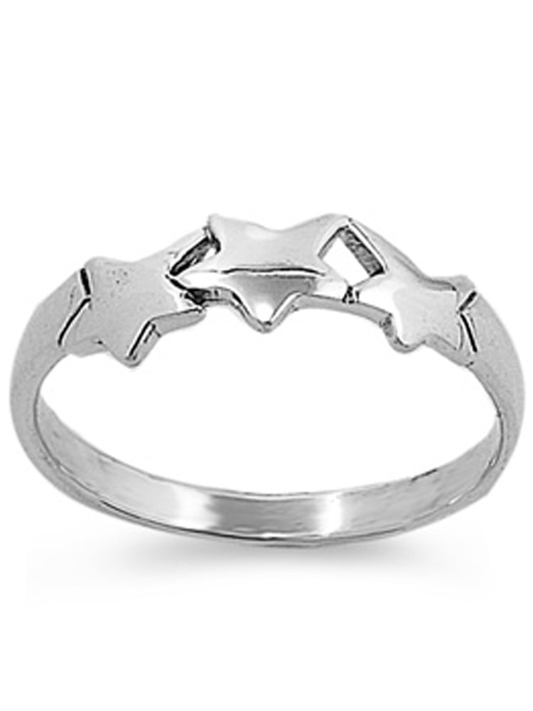 Star Plain Band Ring 925 Sterling Silver Ring 
