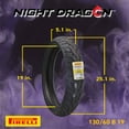 thumbnail image 2 of Pirelli Night Dragon Tire Set: 130/60B19 M/C 61H TL Front & Night Dragon GT MU85B16 M/C 77H TL Cruiser Rear Motorcycle Tires - Superior Traction & Handling for High-Performance with Keychain, 2 of 9