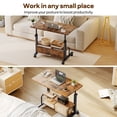 thumbnail image 6 of edx Height Adjustable Desk Standing Desk Small Desk for Small Spaces, Mobile Rolling Computer Desk on Wheels, Portable Desks Study Table for Home Office,Rust, 6 of 8