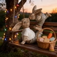 thumbnail image 6 of Fufafayo Resin Simulation Parent Child Bunny, Decorative Bunny Ornament for Home, Easter Rabbit Figurine for Table, Shelf, Mantel, Spring Decor, 6 of 7