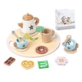thumbnail image 4 of Juego de té de madera para niñas pequeñas, juego de té de la tarde para niños pequeños Estilo A, 4 of 9