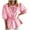 Pink-11, variant on Mittory Women Bow Tie Front Shirt Top Cute Puff Sleeve Peplum Ruffle Babydoll Blouse Lace Up Summer Going Out