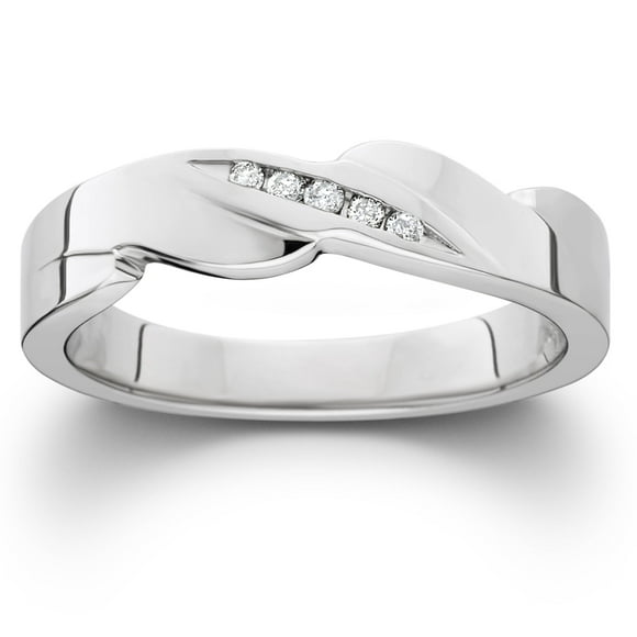 Mens Diamond Wedding Ring 10K White Gold
