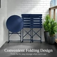 thumbnail image 6 of Best Choice Products 3-Piece Small Bistro Set, Folding Patio Furniture Set of 2 Chairs and Table - Navy, 6 of 9