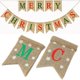 thumbnail image 1 of Banderines de arpillera de Feliz Navidad, 4,8 m, con copos de nieve, guirnalda navideña vintage de yute y 14 banderines., 1 of 5