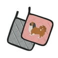 thumbnail image 2 of Carolines Treasures BB3638PTHD Pekingese Checkerboard Pink Pair of Pot Holders , 7.5HX7.5W, multicolor, 2 of 3