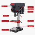 thumbnail image 3 of Benchtop Drill Press 13mm Variable Speed Cast Iron Bench Drill Worktable With Work Light Tabletop Drilling Machine ,Easy to Operate, 3 of 7