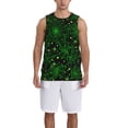 thumbnail image 4 of Gaeub Green Bright Web with Spiders Men's Mesh Basketball Jersey, Quick-Drying Sleeveless Top S-4XL, Loose Muscle Tank Top -4X-Large, 4 of 9