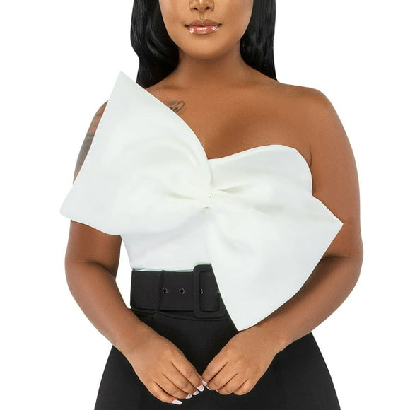 Clearance Sale 2025 Tube Tops Women’s Clearance Sweetheart Neck Bow Sleeveless Crop Tube Tops Strapless Bustier Corset Top