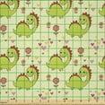 thumbnail image 2 of Ambesonne Dinosaur Fabric by the Yard Microfiber, Dinosaur, 1 Yard, Green Yellow, 2 of 2
