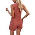 thumbnail image 2 of Xmarks Womens Summer Casual Sleeveless Loose Tank Romper Solid Color Crewneck Jumpsuit Shorts Romper with Pockets, 2 of 9