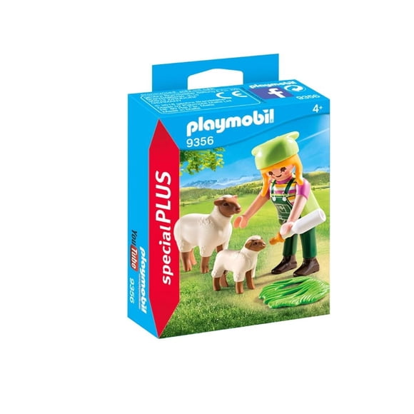 Set de Figuras Playmobil Granjera con Ovejas 6 Piezas