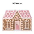 thumbnail image 2 of Injueey Alfombra de baño rosa antideslizante con diseño de casa navideña de jengibre, resistente al desprendimiento, con cierre cosido, Decoración del hogar 40*60 cm, 2 of 6
