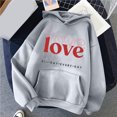 thumbnail image 6 of Pimelu Valentine Sweater for Women Womens Valentines Day Hooded Sweatshirts Oversized Pocket Drawstring Pullover Hoodies Tops Trendy Love Letter Print Sweatshirts, 6 of 6